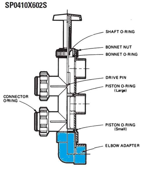 Hayward SPX410XF Slide Valve Elbow Adapter - Part Diagram