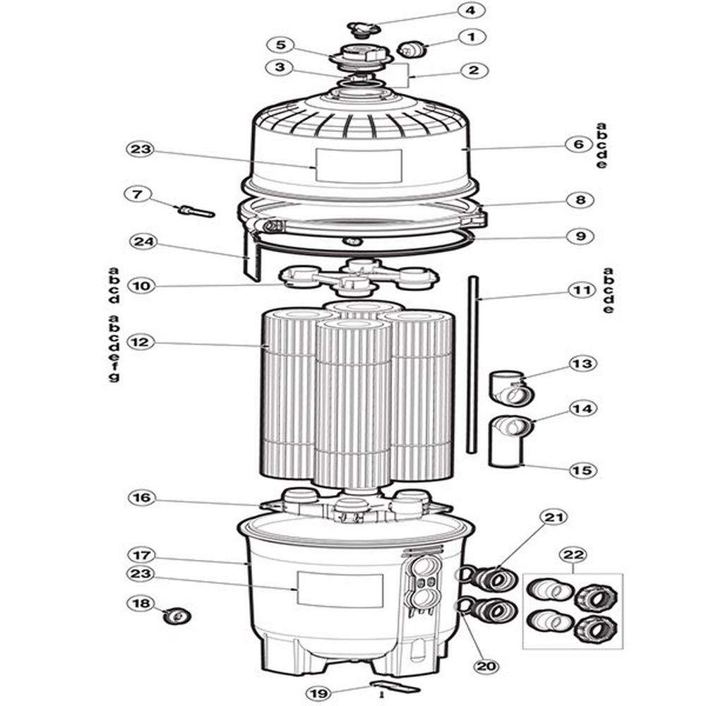 SwimClear Before 2011 | The Hayward CX3030F Inlet Elbow Assembly is a replacement part for Hayward SwimClear in-ground cartridge filters, ensuring optimal performance and longevity.